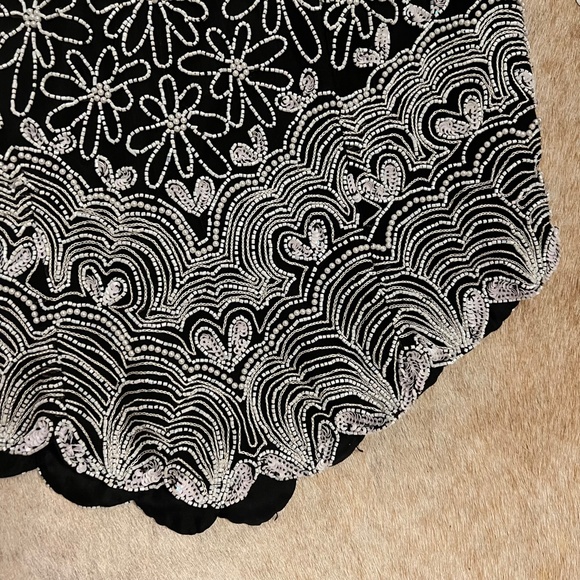 Vintage 90s Beaded Embellished Silk Sleeveless Halter Evening Top NWT - Picture 5 of 13